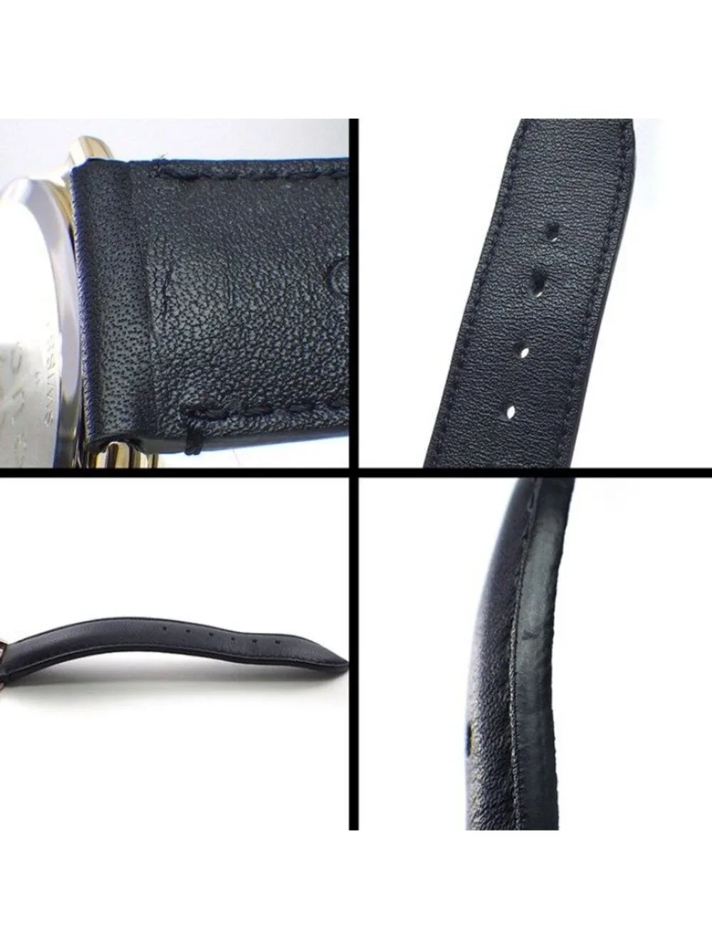 Gucci Watch Timeless 126.4 White Shell Dial Date Back Skew Black Cowhide